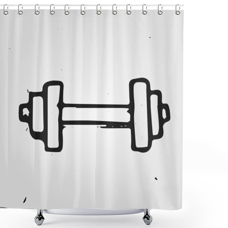 Personality  Vector Dumbbell Shower Curtains