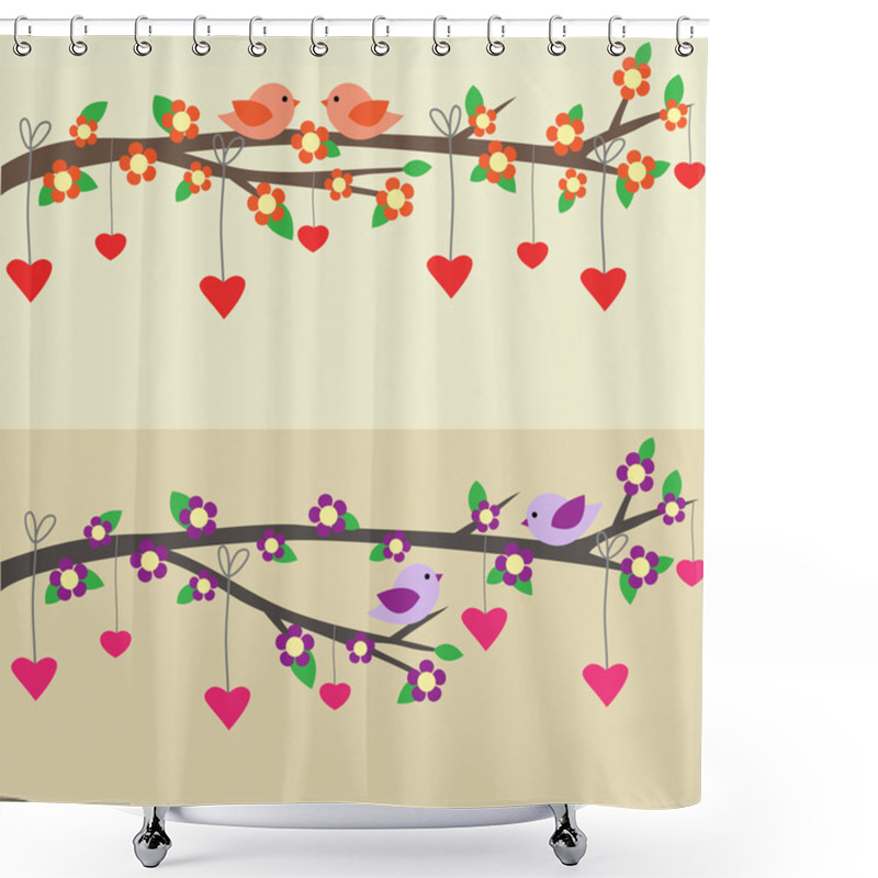 Personality  Birds On Branch Shower Curtains