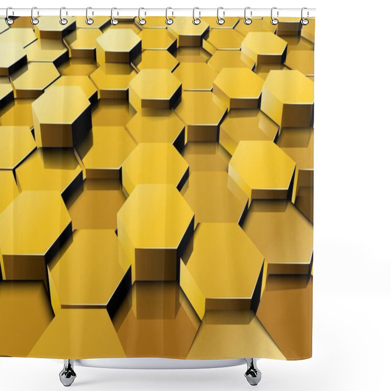 Personality  Perspective Hexagonal Background Shower Curtains