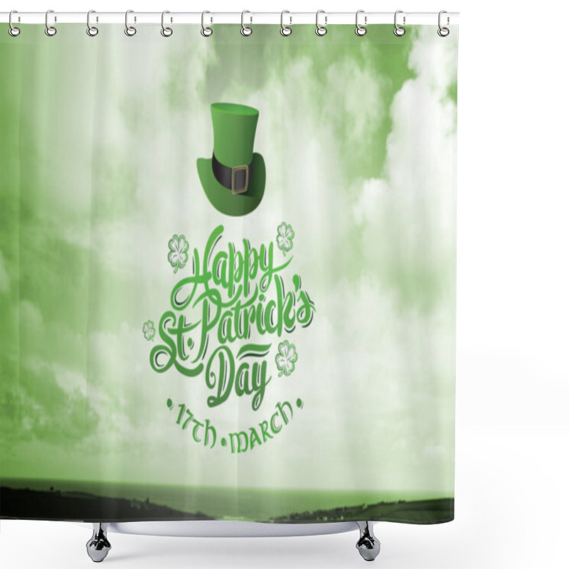 Personality  Composite Image Of Patricks Day Greeting Shower Curtains