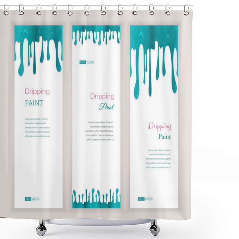 Personality  Set Banners With Clorful Seamless Dripping Pain Shower Curtains