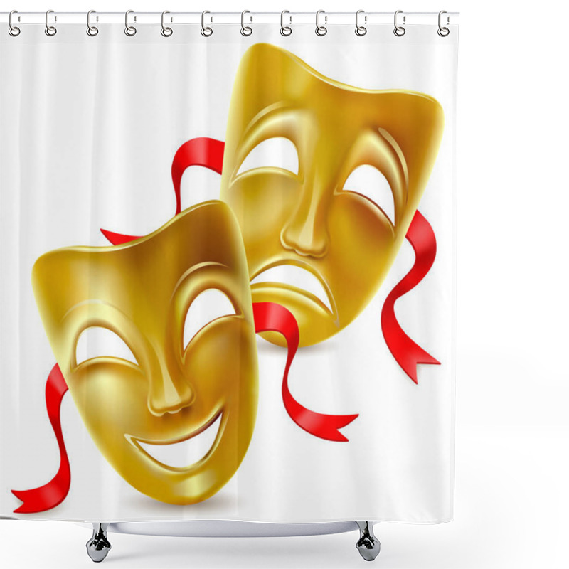 Personality  Theatrical Masks. Isolated. Mesh. Clipping Masksolated. Mesh. Clipping Mask Shower Curtains