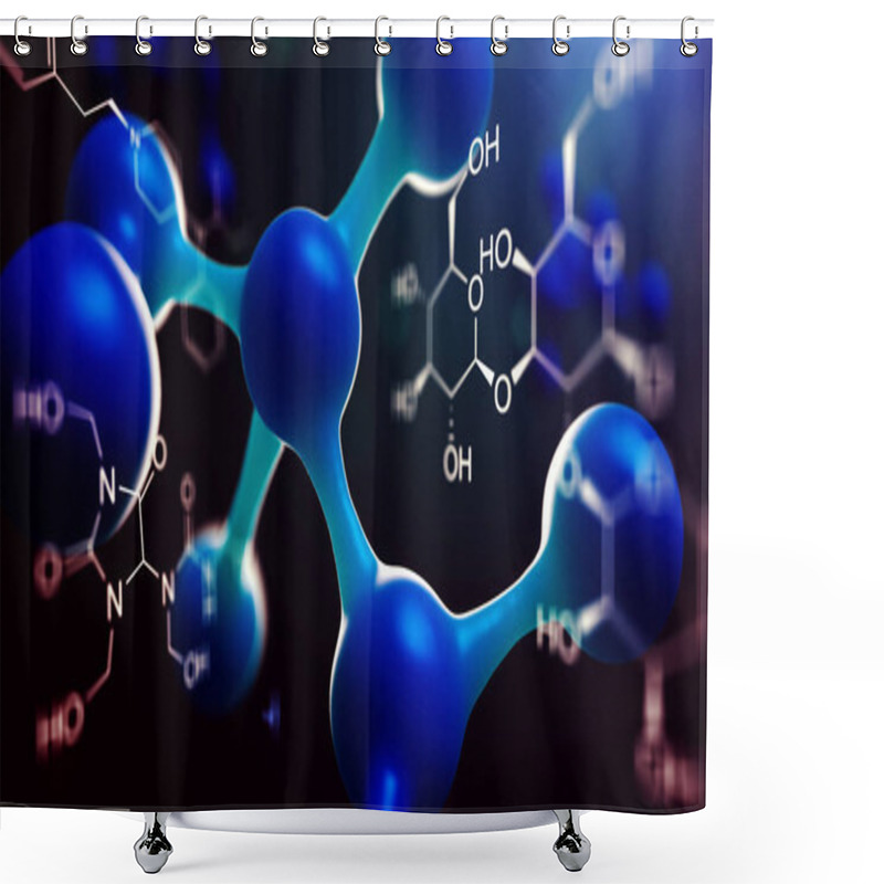 Personality  Science Or Medical Background With Molecules And Atoms. Shower Curtains