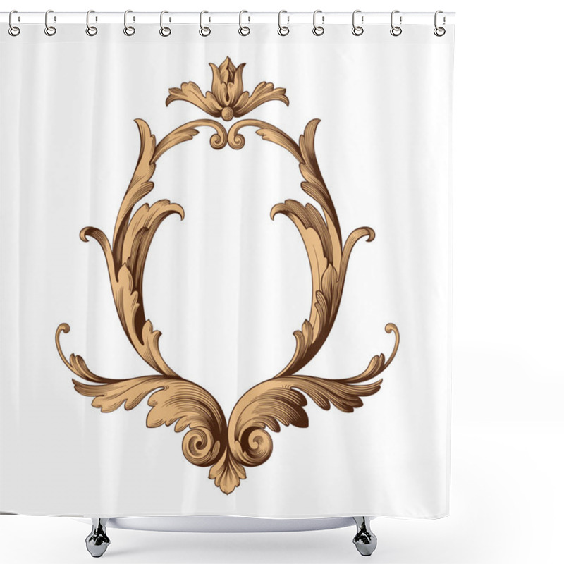 Personality  Classical Baroque Ornament Vector  Shower Curtains