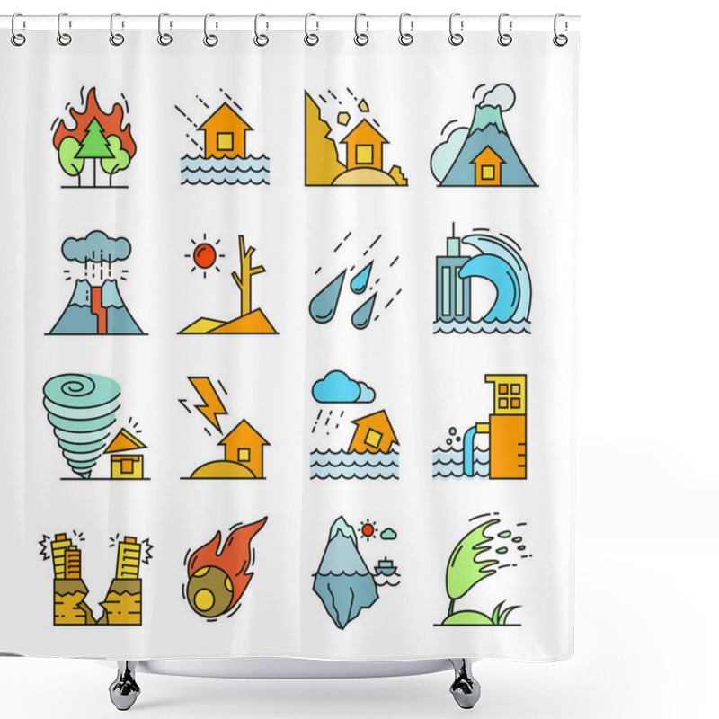 Personality  Web Icons Set. Vector Illustration  Shower Curtains