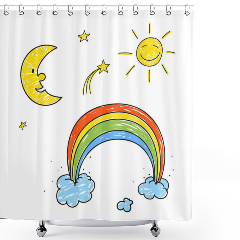 Personality  Children Drawing Shower Curtains