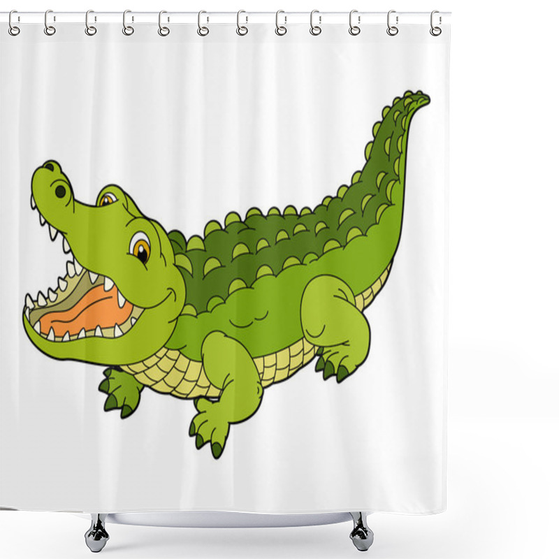 Personality  Cartoon Crocodile Shower Curtains