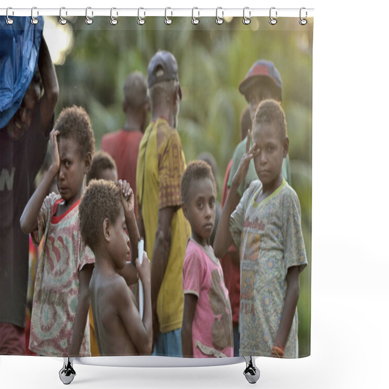 Personality  Group Of People Of Asmat In Village  Shower Curtains