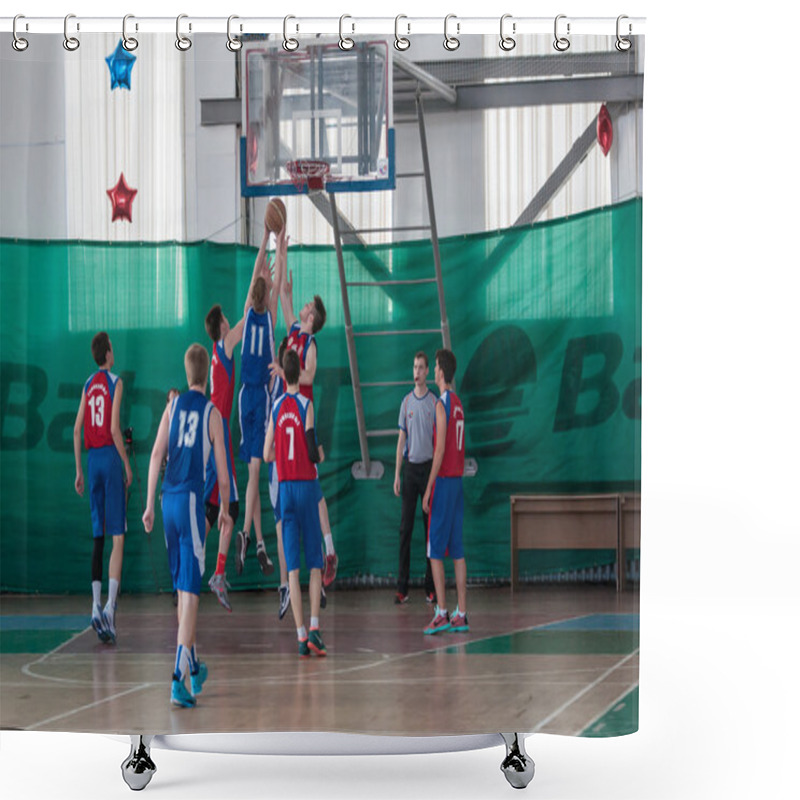 Personality  Boys Play Basketball, Orenburg, Russia Shower Curtains