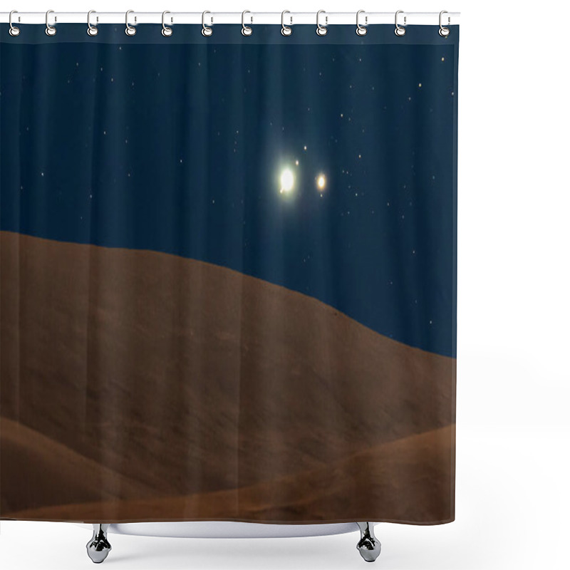 Personality  The Christmas Star Moving Across The Night Sky At Atacama Desert As The Three Kings Saw It 2020 Years Before. An Amazing Time Lapse View Of The Great Conjunction Between Jupiter And Saturn Planets Inside An Awe Scenery Shower Curtains