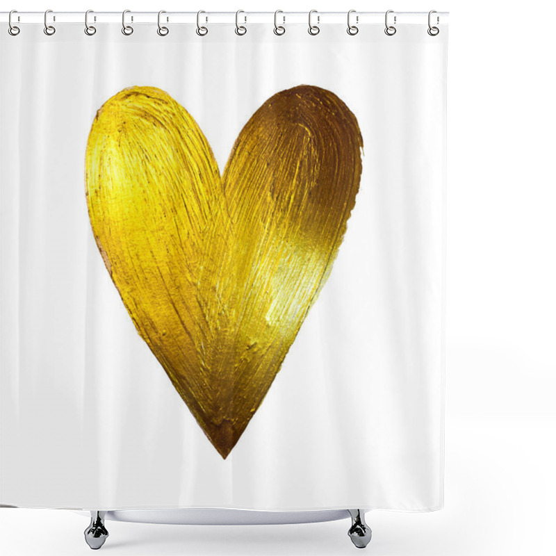 Personality  Vector Foil Paint Heart On White Background. Love Concept Design Happy Valintinas Day. Easy To Use And Edit. Shower Curtains