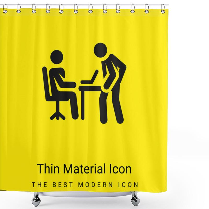 Personality  Anger Minimal Bright Yellow Material Icon Shower Curtains