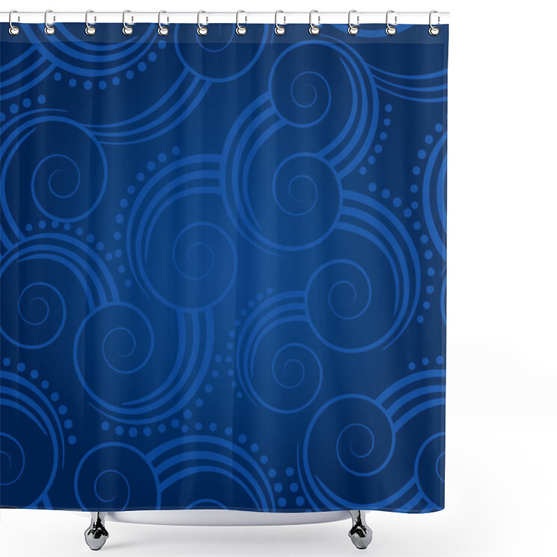 Personality  Seamless Blue Swirls Background Shower Curtains