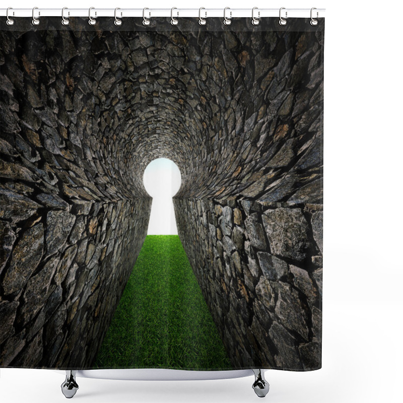 Personality  Stone Keyhole Shower Curtains