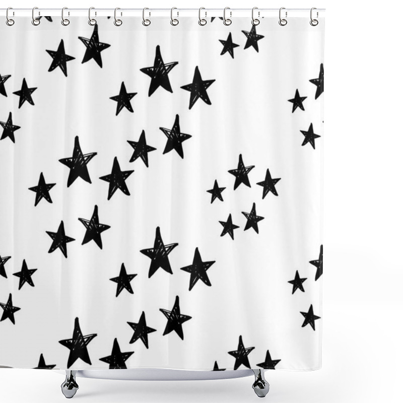 Personality  Hand Drawn Stars Pattern Shower Curtains