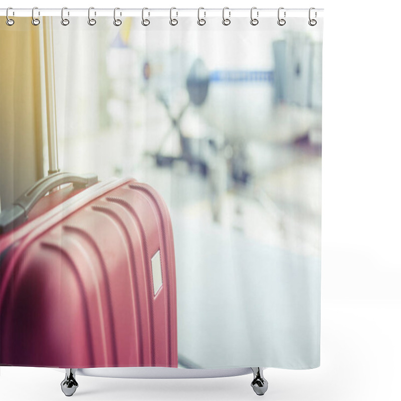 Personality  Suitcase In The Airport Shower Curtains