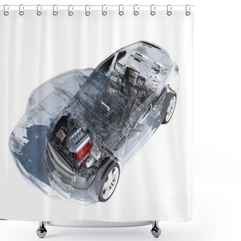 Personality  Transparent Model Cars. Shower Curtains