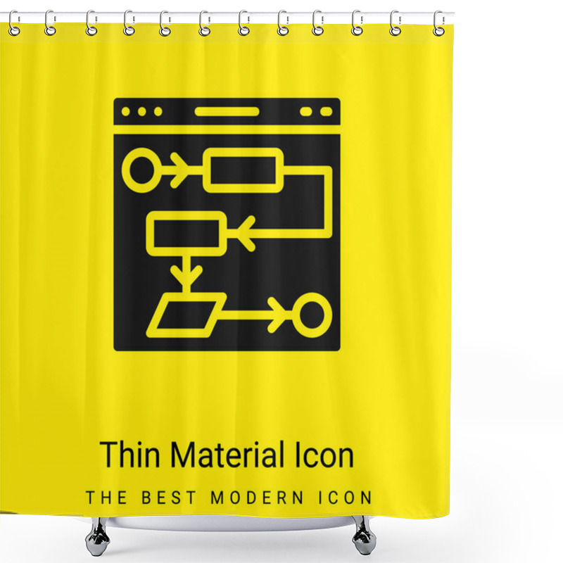 Personality  Algorithm Minimal Bright Yellow Material Icon Shower Curtains