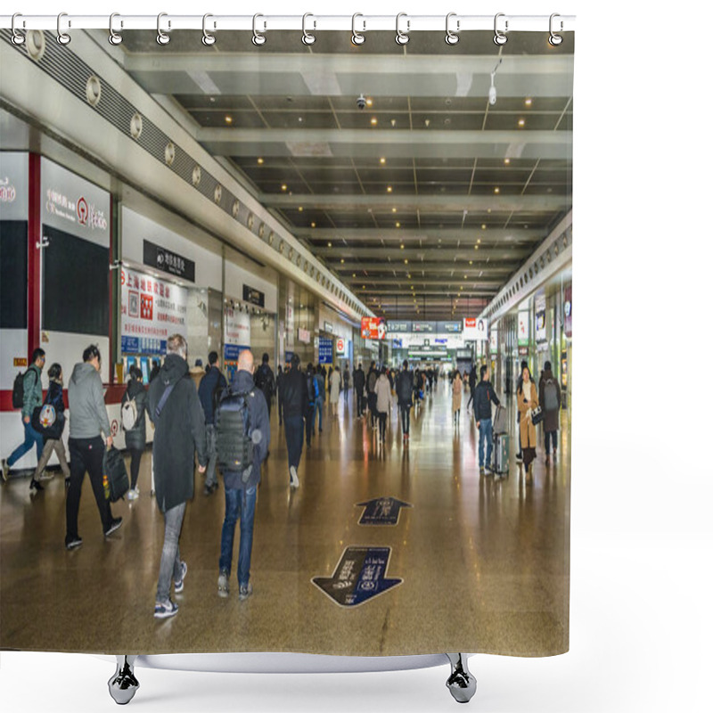 Personality  Shanghai Hongqiao Train Station Interior View Shower Curtains