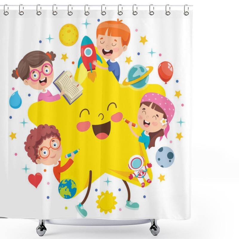 Personality  Concept Design With Funny Children Shower Curtains