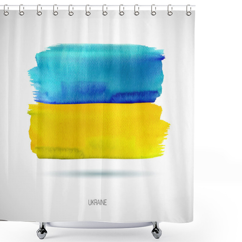 Personality  Painted Ukraine Flag. Vector Shower Curtains