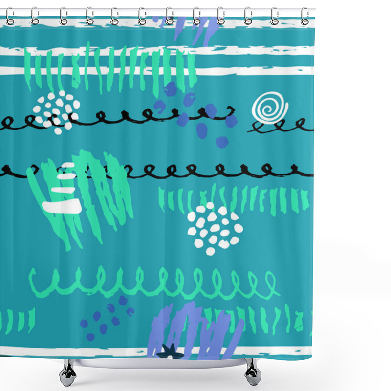 Personality   Scribbles Seamless Pattern Shower Curtains