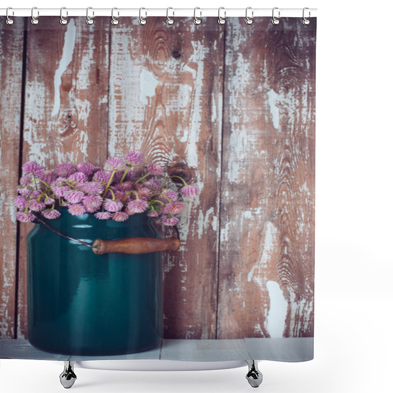 Personality  Milk Can, And A Bouquet  Shower Curtains