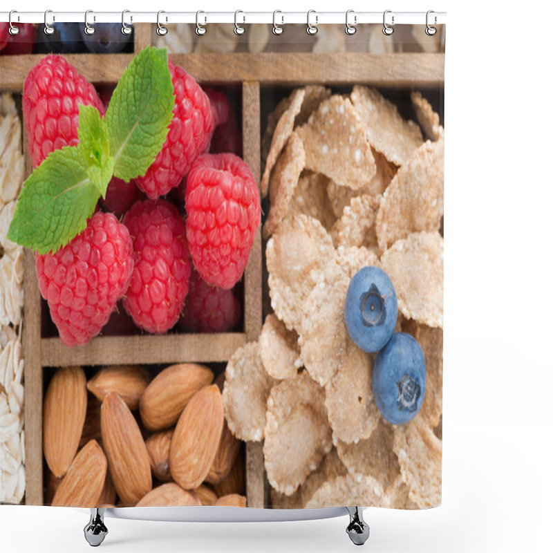 Personality  Foods For Breakfast - Oatmeal, Granola, Nuts And Berries Shower Curtains