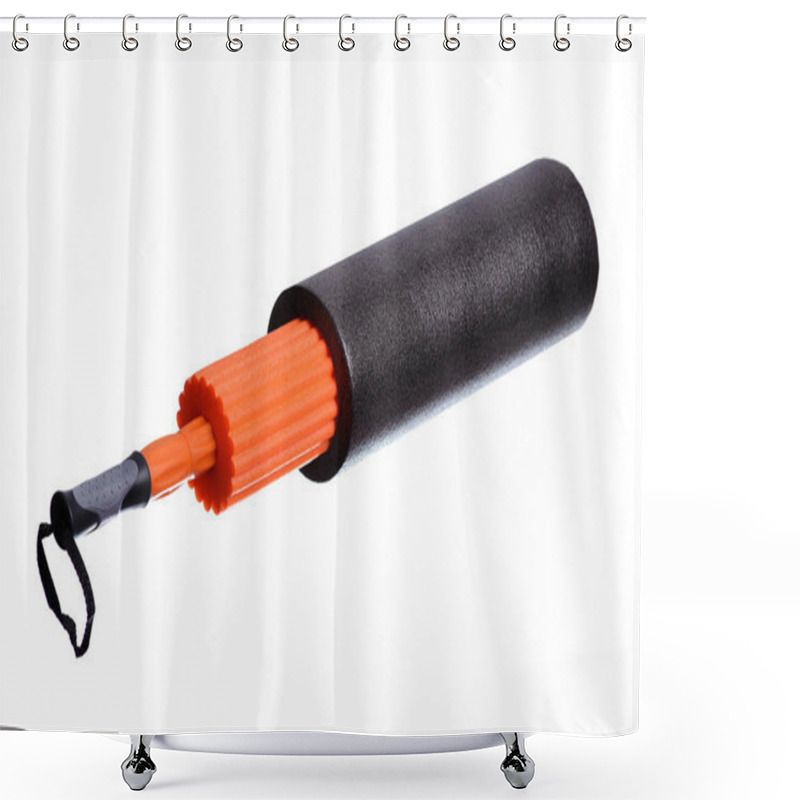 Personality  Foam Roller Gym Fitness Equipment Isolated On White Background F Shower Curtains