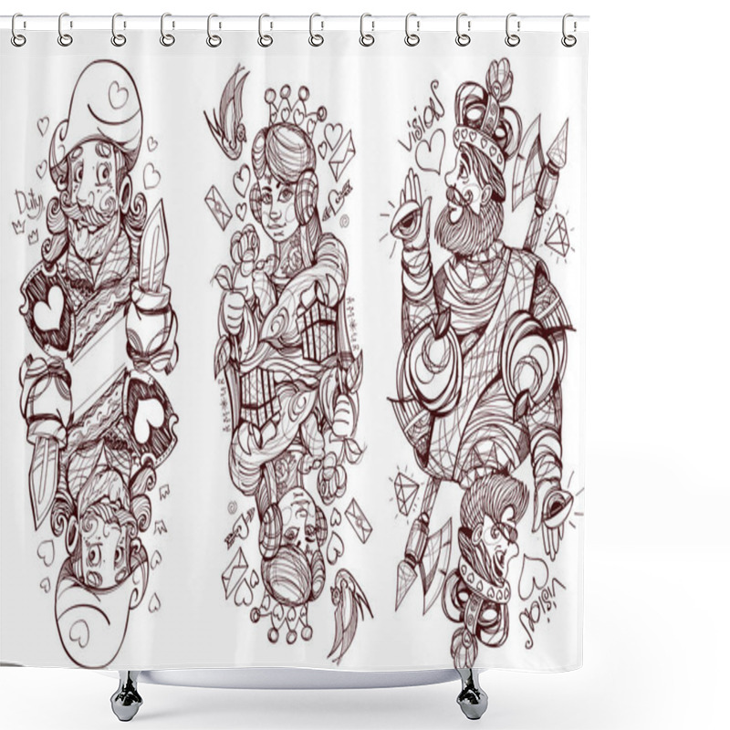 Personality  Playing Cards Symbols Shower Curtains