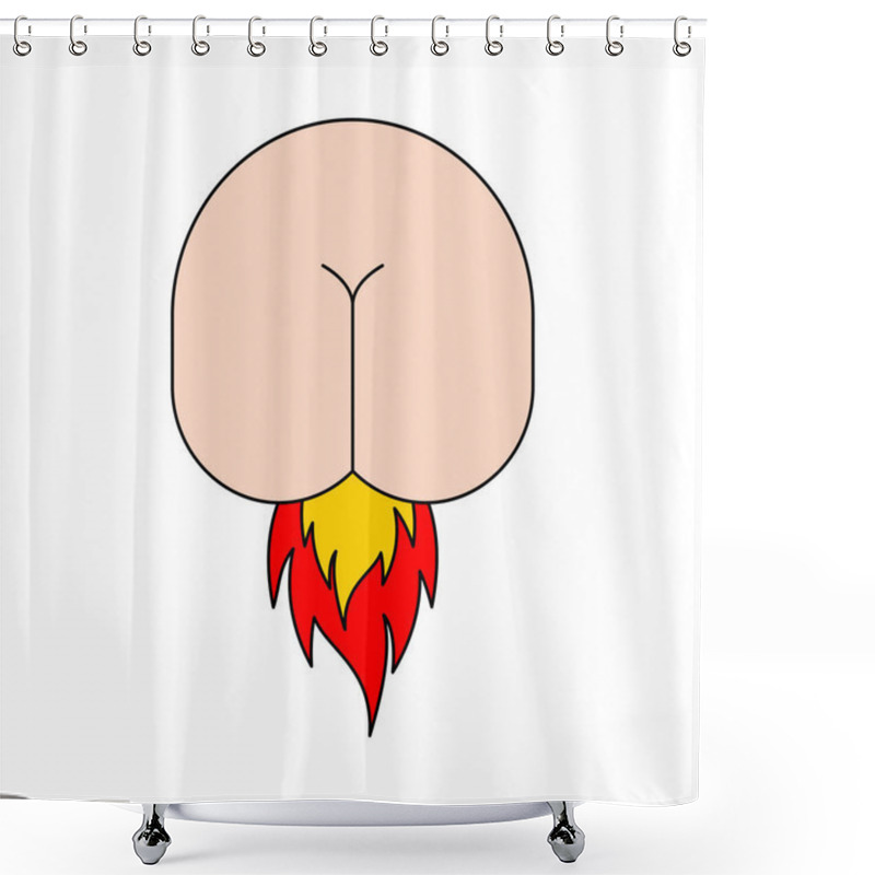 Personality  Butthurt Sign. Ass On Fire Symbol. Butt Hurt Icon. Irritability  Shower Curtains