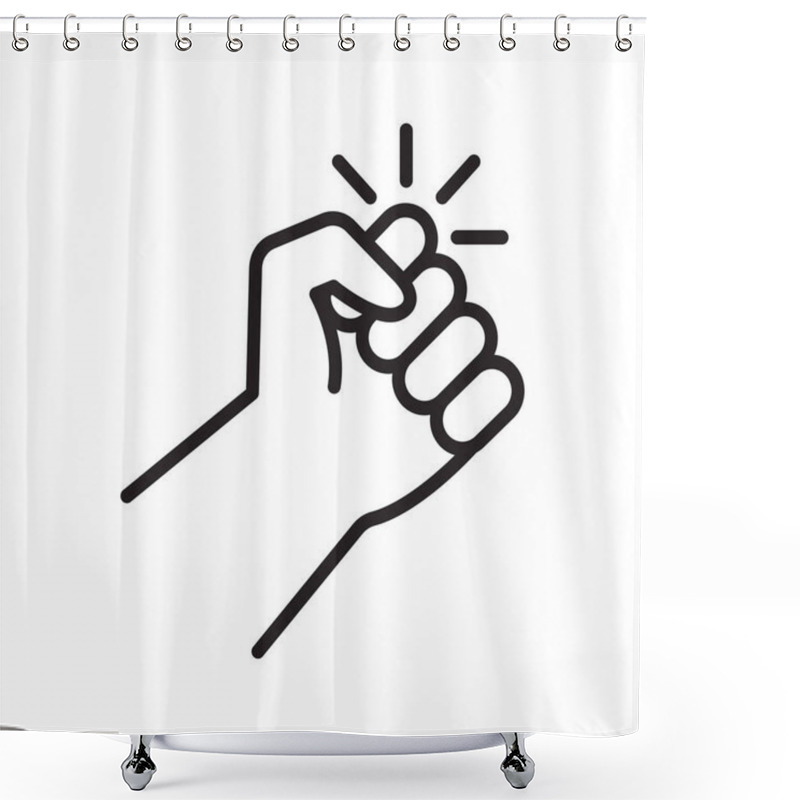 Personality  Knocking On Door Icon. Hand That Knocks On Door. Vector Illustration. Shower Curtains