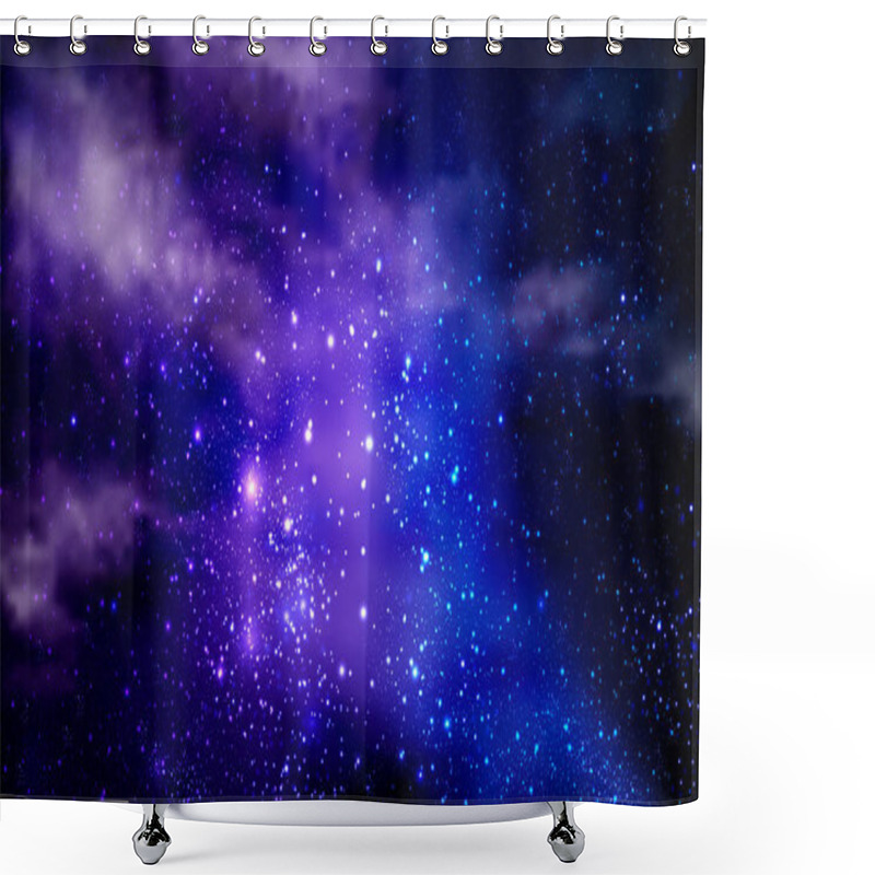 Personality  Abstract Nebula Of The Cosmic Sky, Vector Art Illustration. Shower Curtains