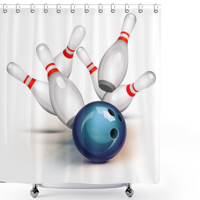 Personality  Bowling Game (front View) Shower Curtains