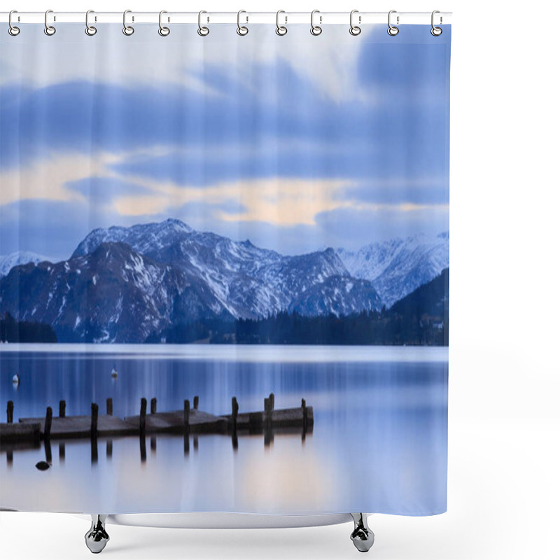 Personality  Ullswater Dusk.  The View Across Ullswater At Dusk From Pooley Bridge In The English Lake District National Park. Shower Curtains