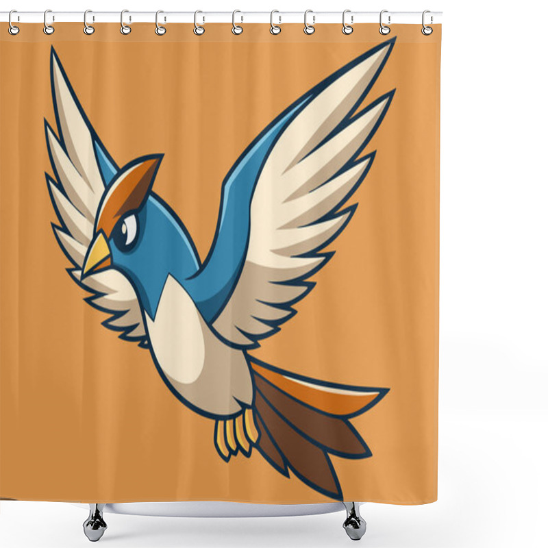 Personality  Stylized Flying Bird Illustration Highlighting Freedom And Grace Shower Curtains