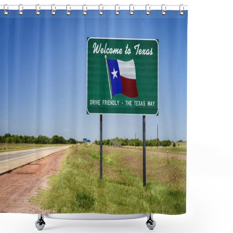 Personality  Welcome To Texas State Sign Shower Curtains