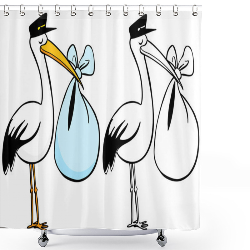 Personality  Stork Shower Curtains