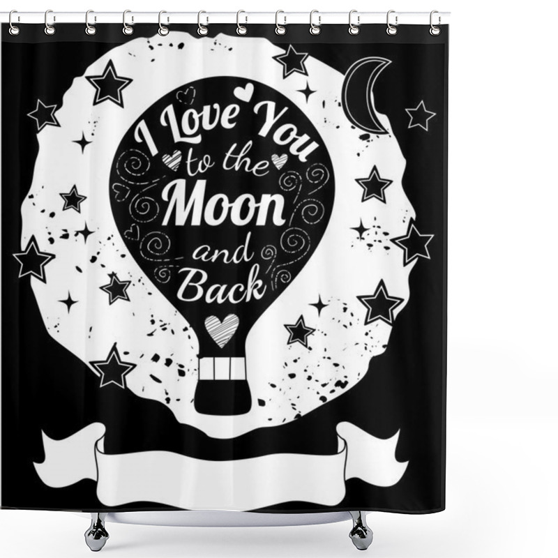 Personality  Hot Air Balloon An Lettering. Shower Curtains