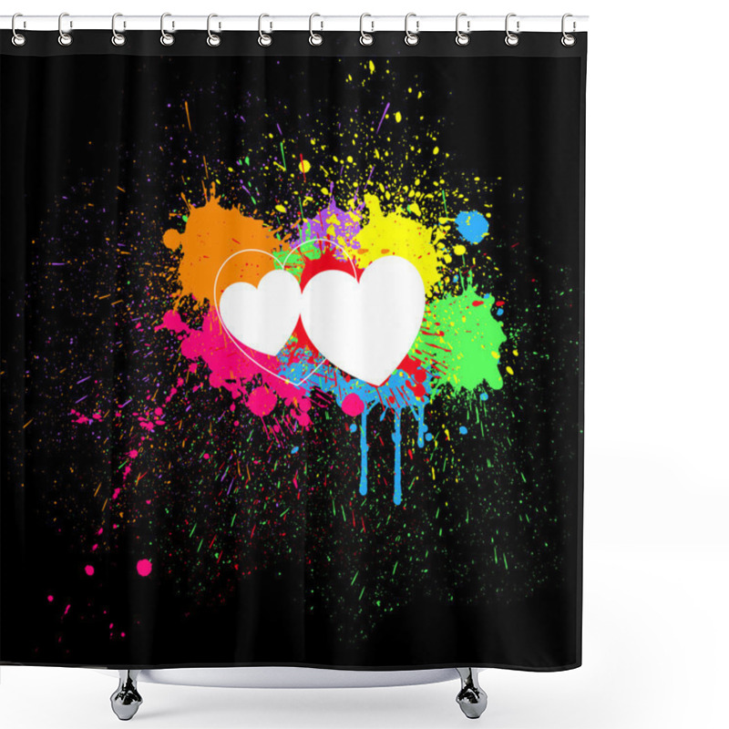 Personality  Heart Splash Background Shower Curtains