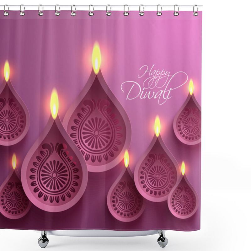 Personality  Vector Paper Diwali Diya Shower Curtains