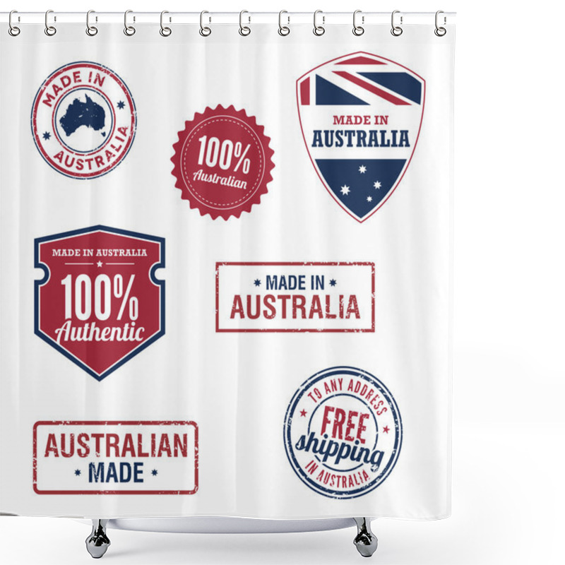 Personality  Made In Australia Badges Shower Curtains