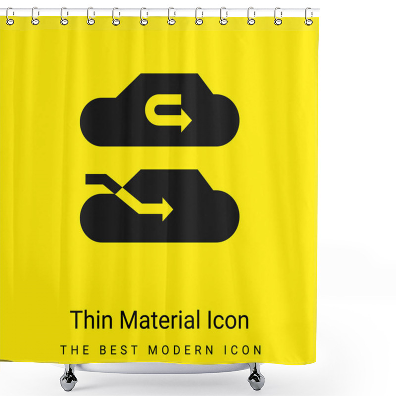 Personality  Air Conditioner Minimal Bright Yellow Material Icon Shower Curtains