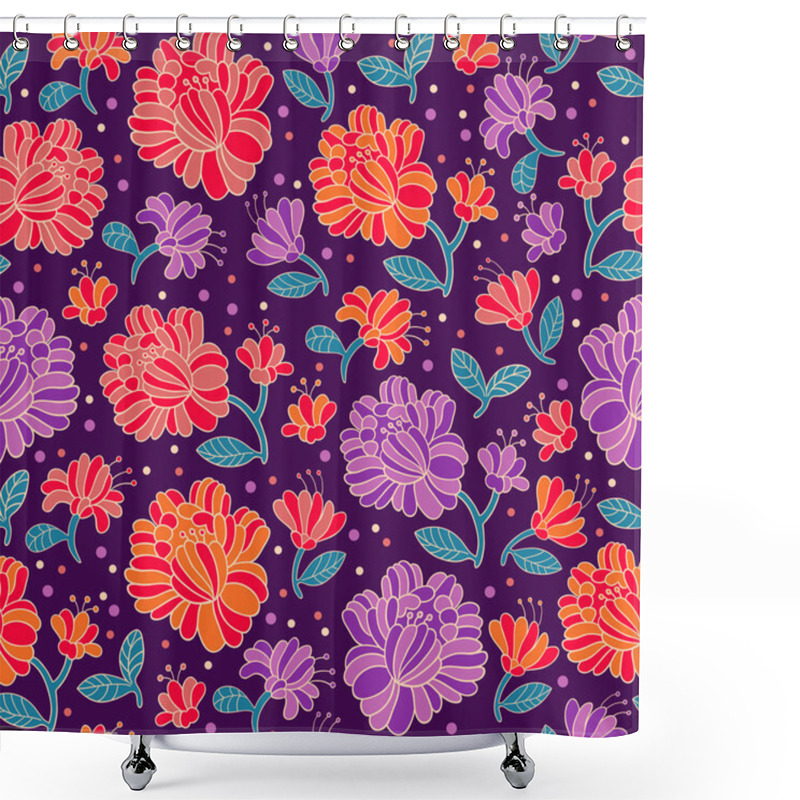 Personality  Floral Seamless Pattern. Shower Curtains