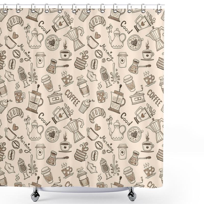 Personality  Coffee Pattern Shower Curtains