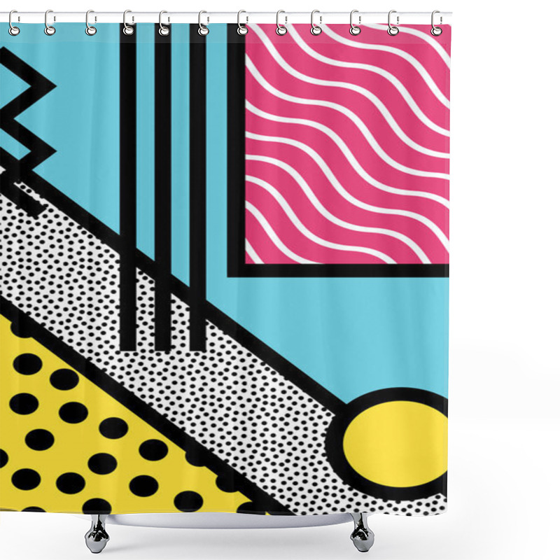 Personality  Abstract 80s Memphis Pop Art Style Graphics Shower Curtains