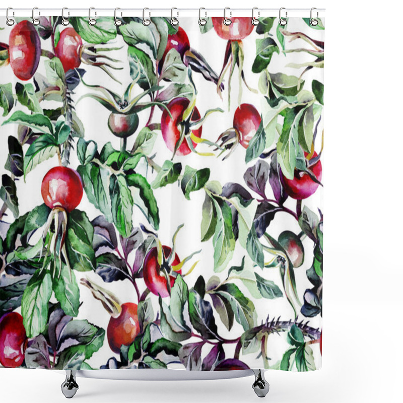 Personality  Rosehip Seamless Pattern Shower Curtains