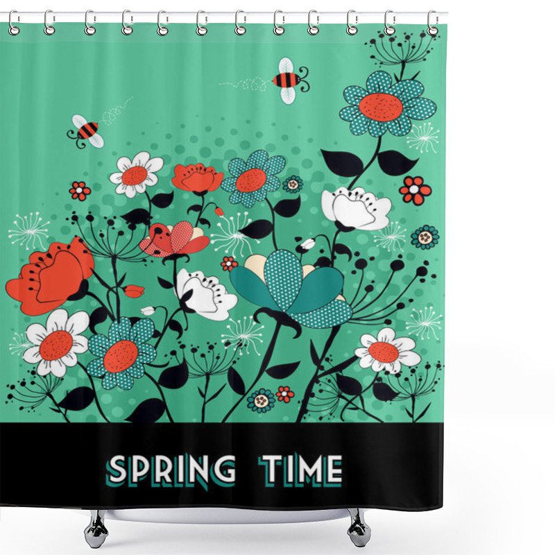 Personality  Spring Time Garden Background Shower Curtains