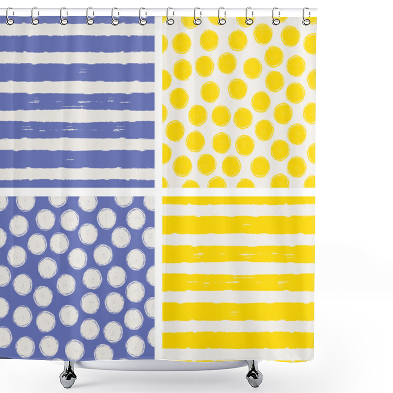 Personality  Set Of Seamless Patterns Shower Curtains