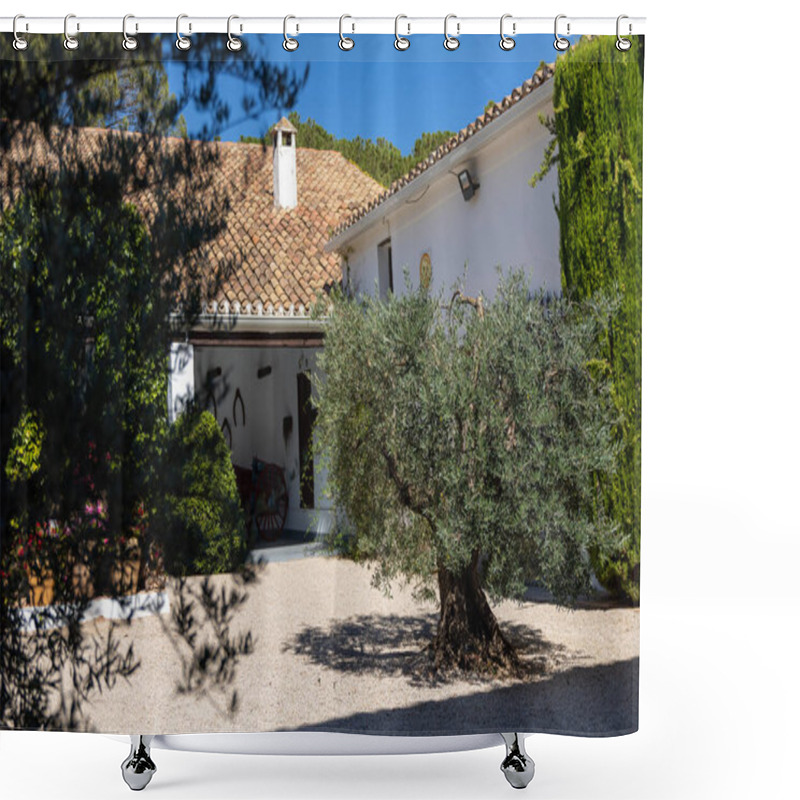 Personality  Traditional Countryside House With An Olive Tree Shower Curtains